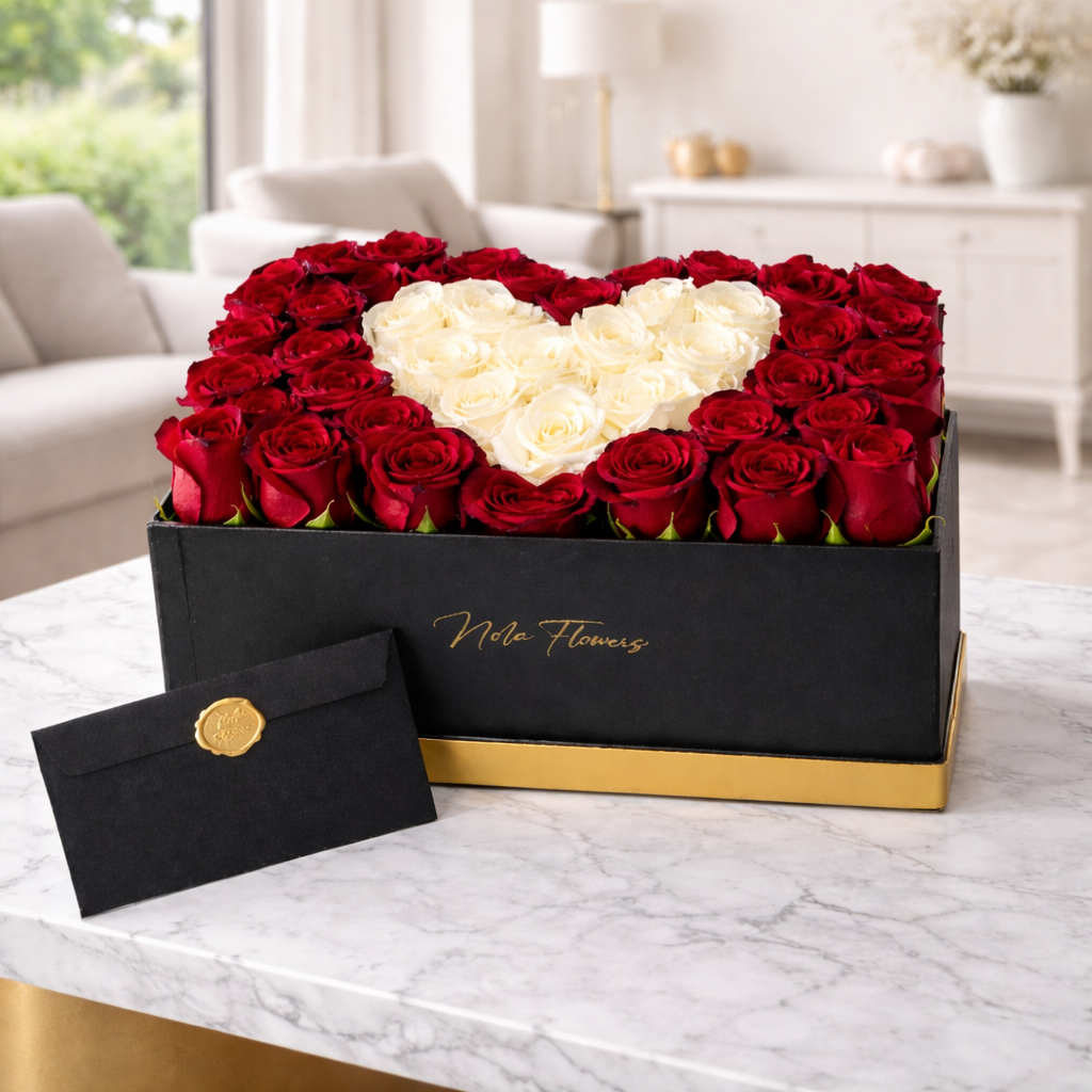 A Heart in Bloom | Heart-Shaped Rose Box by Nola Flowers